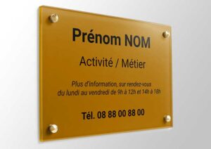 plaque professionnelle plexi